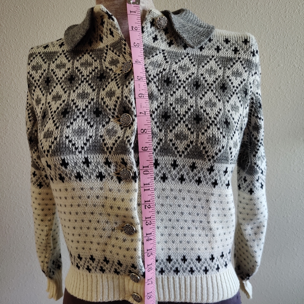 100% Wool Norwegian-Style Cardigan